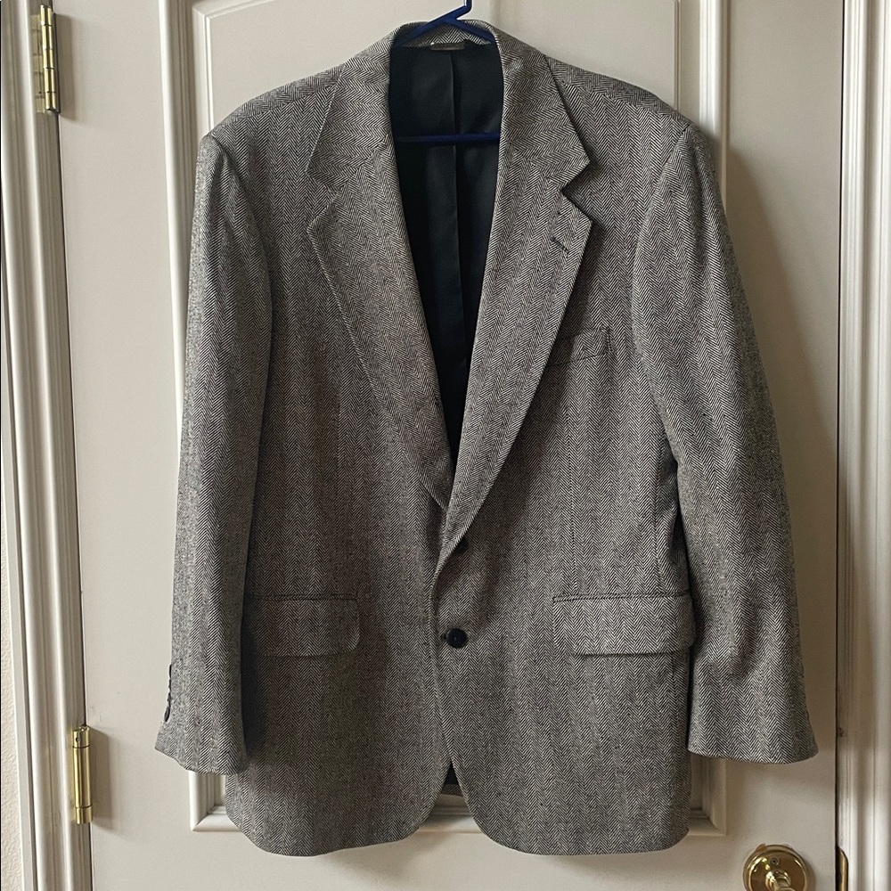 Nordstrom Herringbone Black Blazer 42R